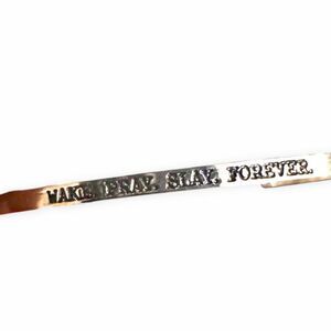 METAL MARVELS Rose Gold Tone Inspirational Cuff Bangle “Wake. Pray. Slay. Foreve